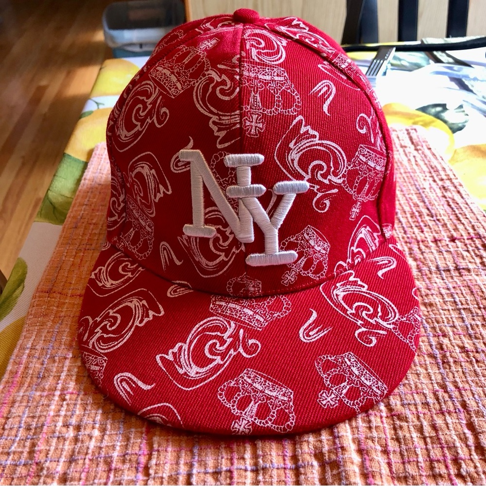 Red NY Logo Baseball Cap
